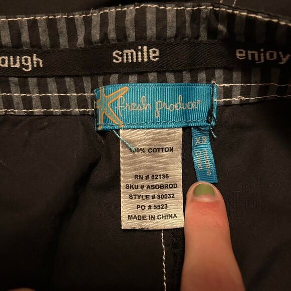 Women's Black and White Fresh Produce Cargo Skirt - Picture 7 of 7